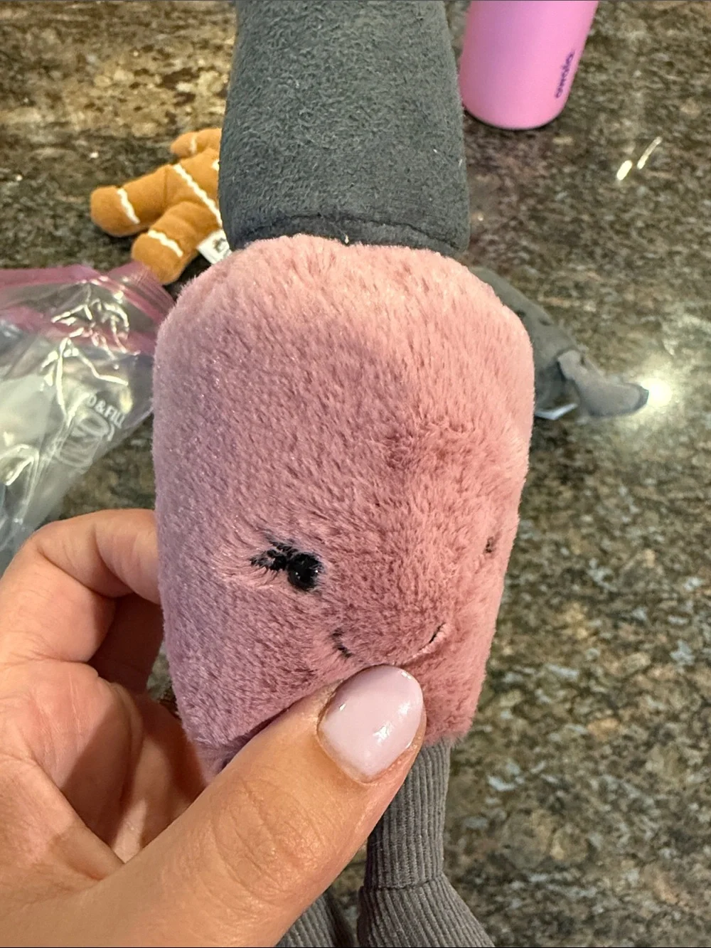 Jellycat Plush Lipstick Pair in Pink and Gray